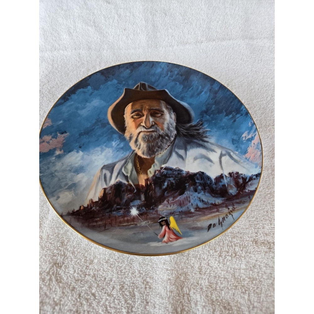 Vtg 1983 De Grazia The Superstition Mountain His Mountain Painting Plate w Box